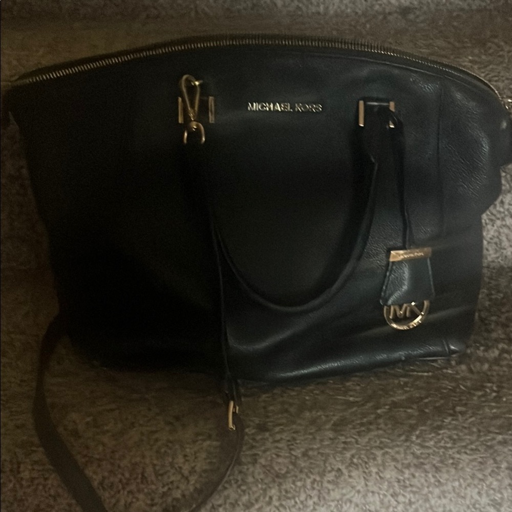 Michael Kors Black Leather Tote Bag